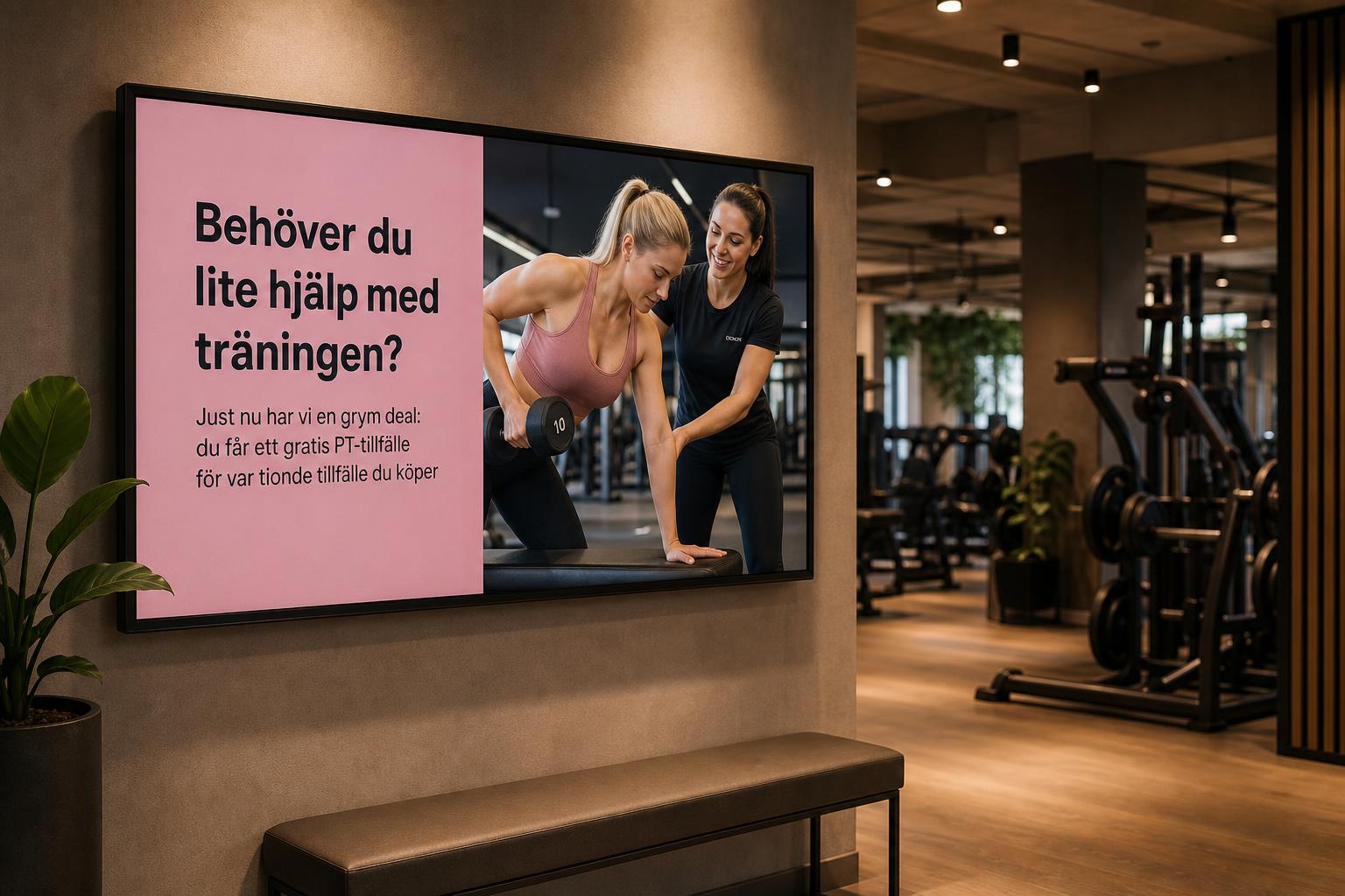 TellrBoard digital skylt med kampanjinnehåll skapat av AI
